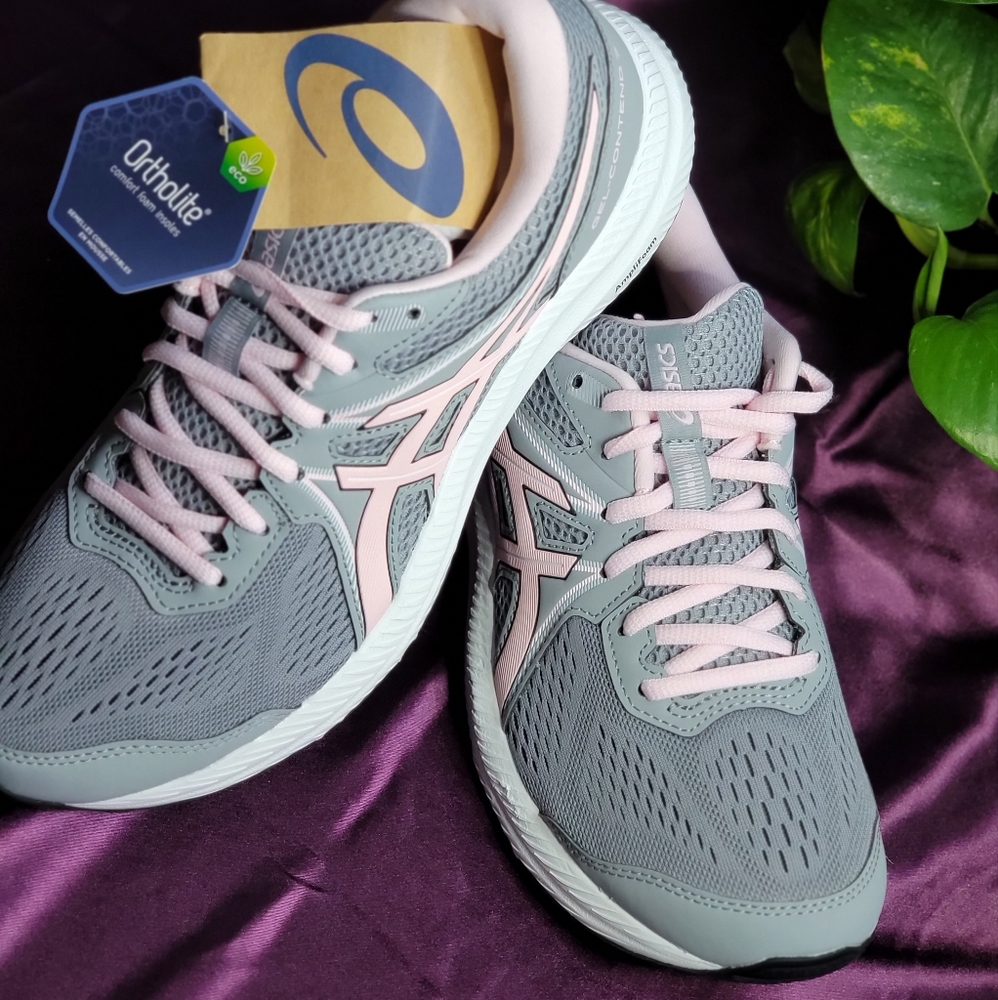 Asics gel contender 7 sneaker shoe Grey an pink
